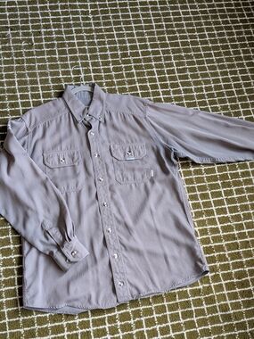 Lakeland FR Made In USA Long-Sleeve Button-Down Shirt in Gray